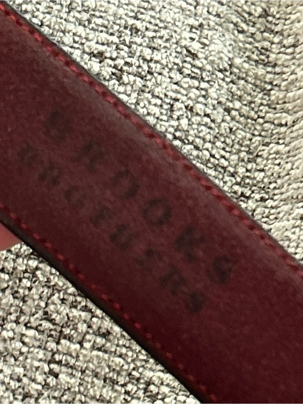 Brooks Brothers Maroon Men's Leather Belt Size 34